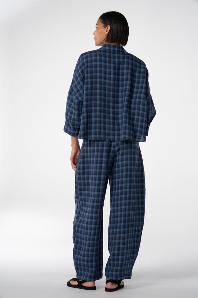 Trousers 635 - Blue Linen - 493NAVY - 10260110526