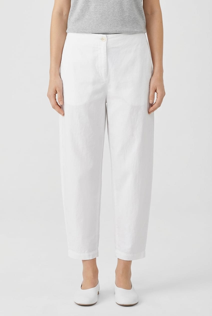 Trousers 636 - Flowing dobby - 100WHITE - 10260110527