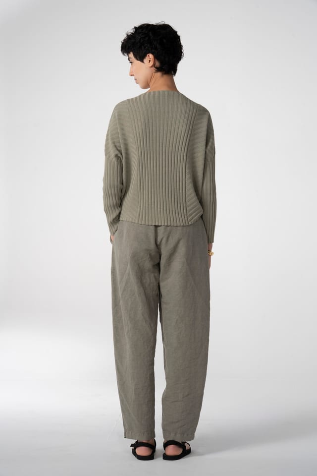 Trousers 636 - Flowing dobby - 942LAUREL - 10260110527