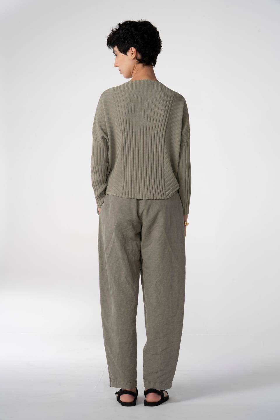 Trousers 636 - Flowing dobby - 942LAUREL - 10260110527