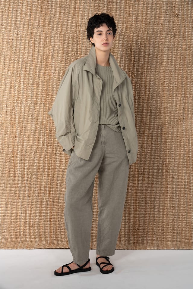 Trousers 636 - Flowing dobby - 942LAUREL - 10260110527