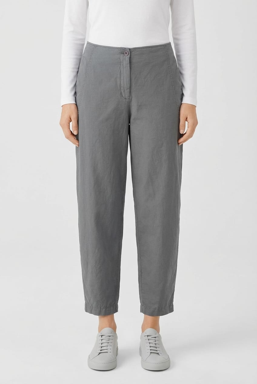 Trousers 636 - Flowing dobby - 952CAVE - 10260110527