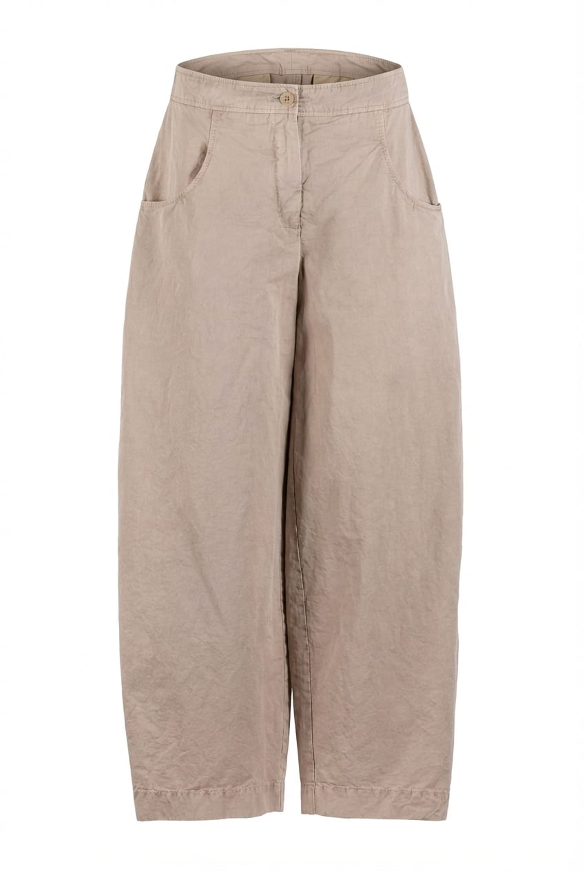 Trousers 637 - Cotton linen twill - 122NETTLE - 10260110528