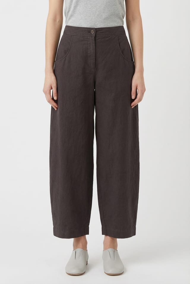 Trousers 637 - Cotton linen twill - 480SHALE - 10260110528