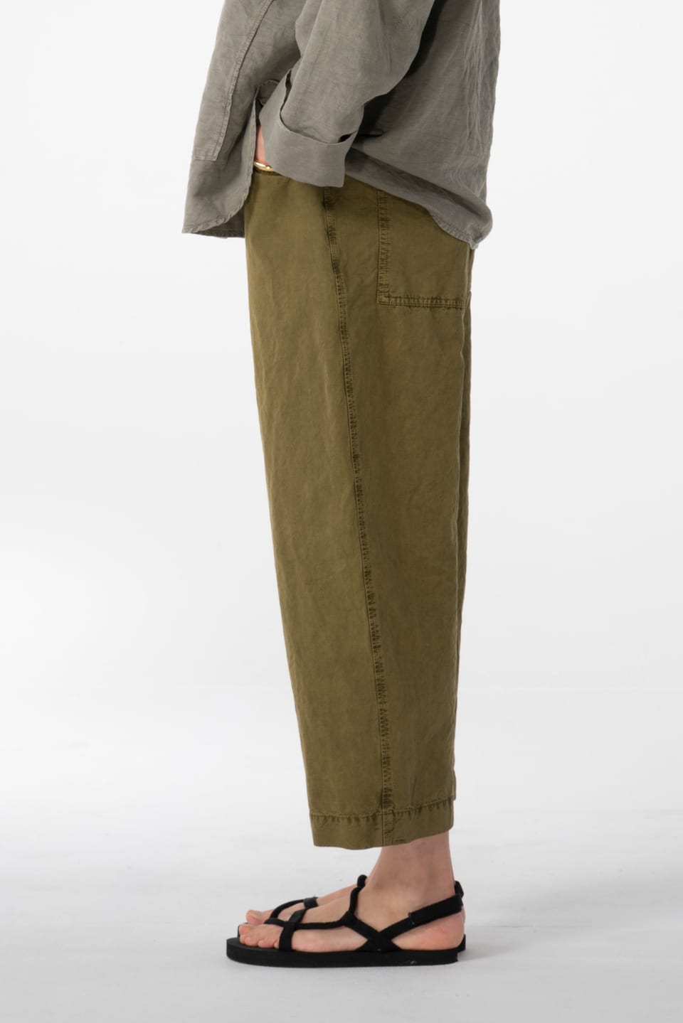 Trousers 637 - Cotton linen twill - 742CANE - 10260110528