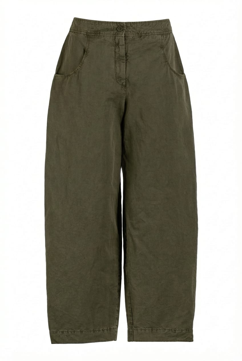 Trousers 637 - Cotton linen twill - 772CACTUS - 10260110528