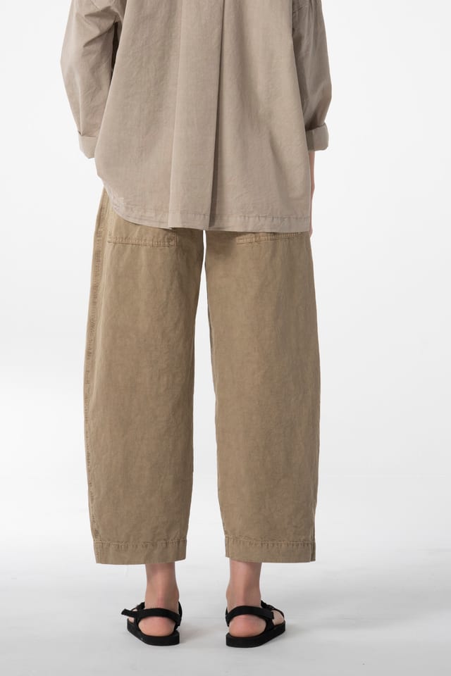 Trousers 637 - Cotton linen twill - 842DUNE - 10260110528