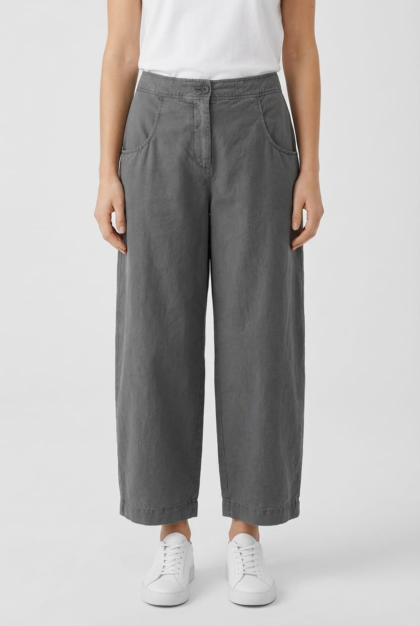 Trousers 637 - Cotton linen twill - 952CAVE - 10260110528