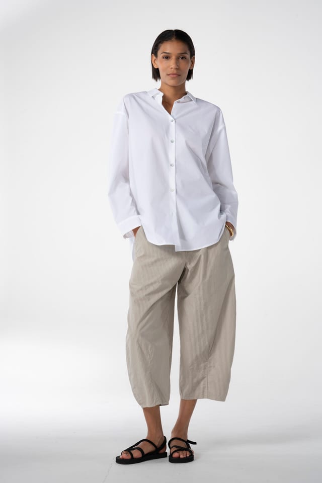 Trousers 639 - Irregular, fine stripes on stretch cotton - 120NETTLE - 10260110530