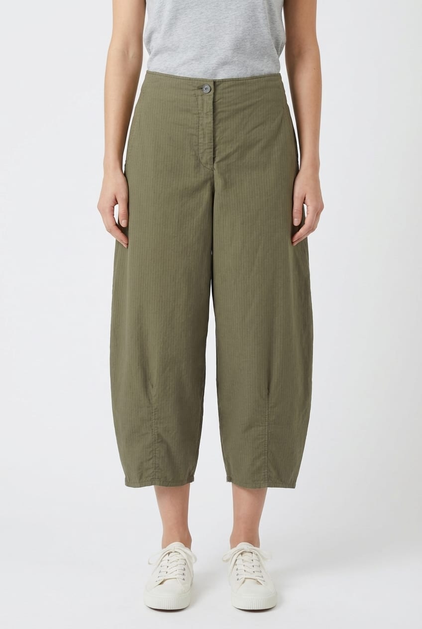 Trousers 639 - Irregular, fine stripes on stretch cotton - 780PALMTREE - 10260110530