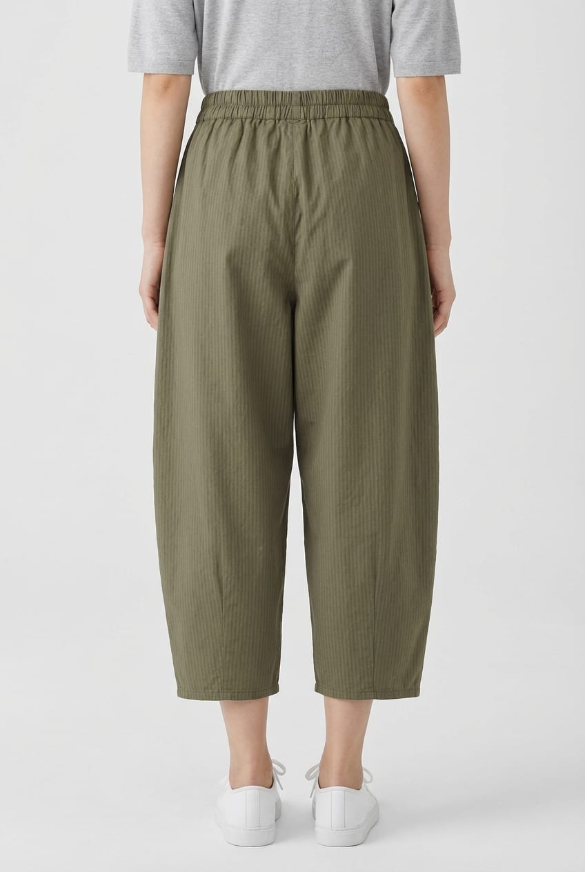 Trousers 639 - Irregular, fine stripes on stretch cotton - 780PALMTREE - 10260110530