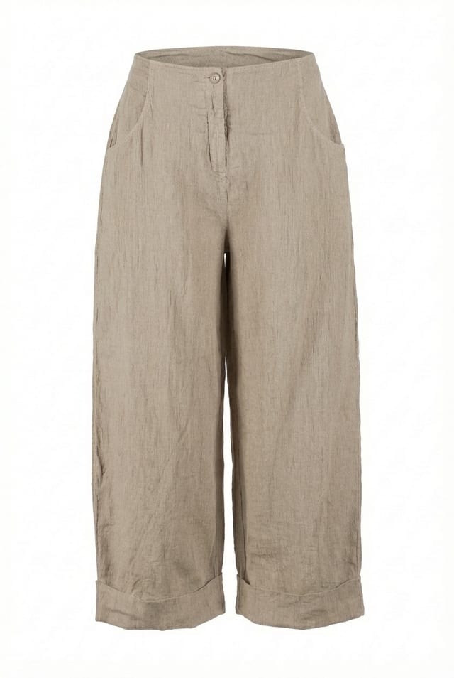 Trousers 640 - Linen cotton fil-à-fil - 120NETTLE - 10260110531