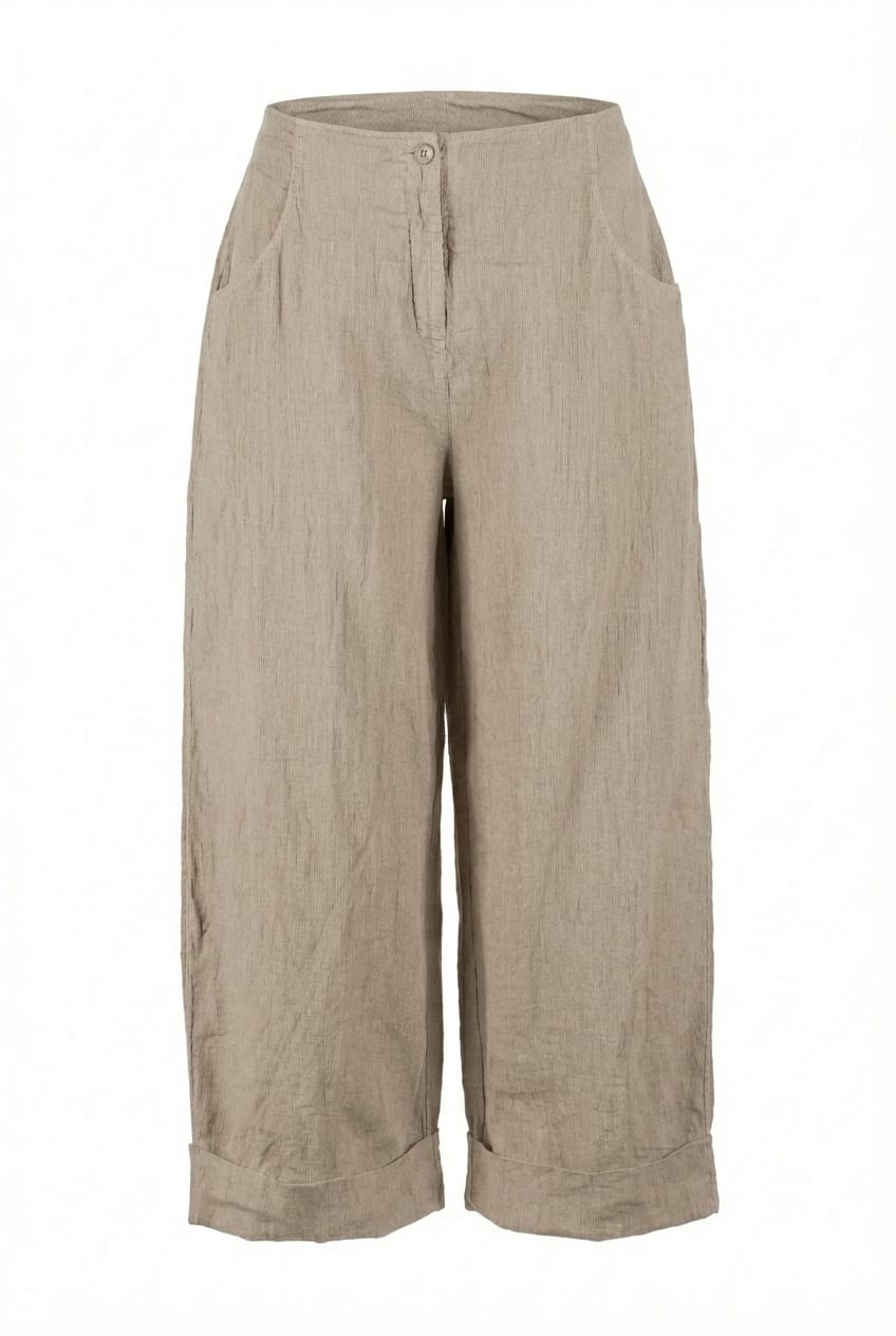 Trousers 640 - Linen cotton fil-à-fil - 120NETTLE - 10260110531