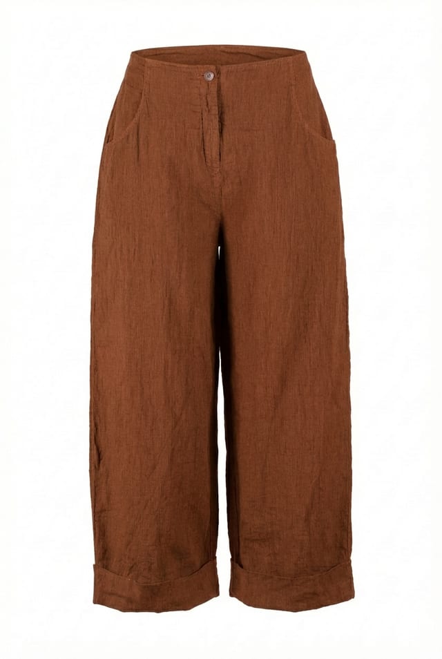 Trousers 640 - Linen cotton fil-à-fil - 230RUST - 10260110531