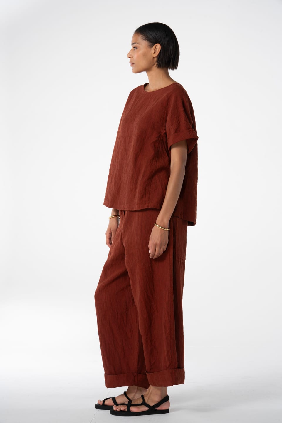 Trousers 640 - Linen cotton fil-à-fil - 260PICANTE - 10260110531
