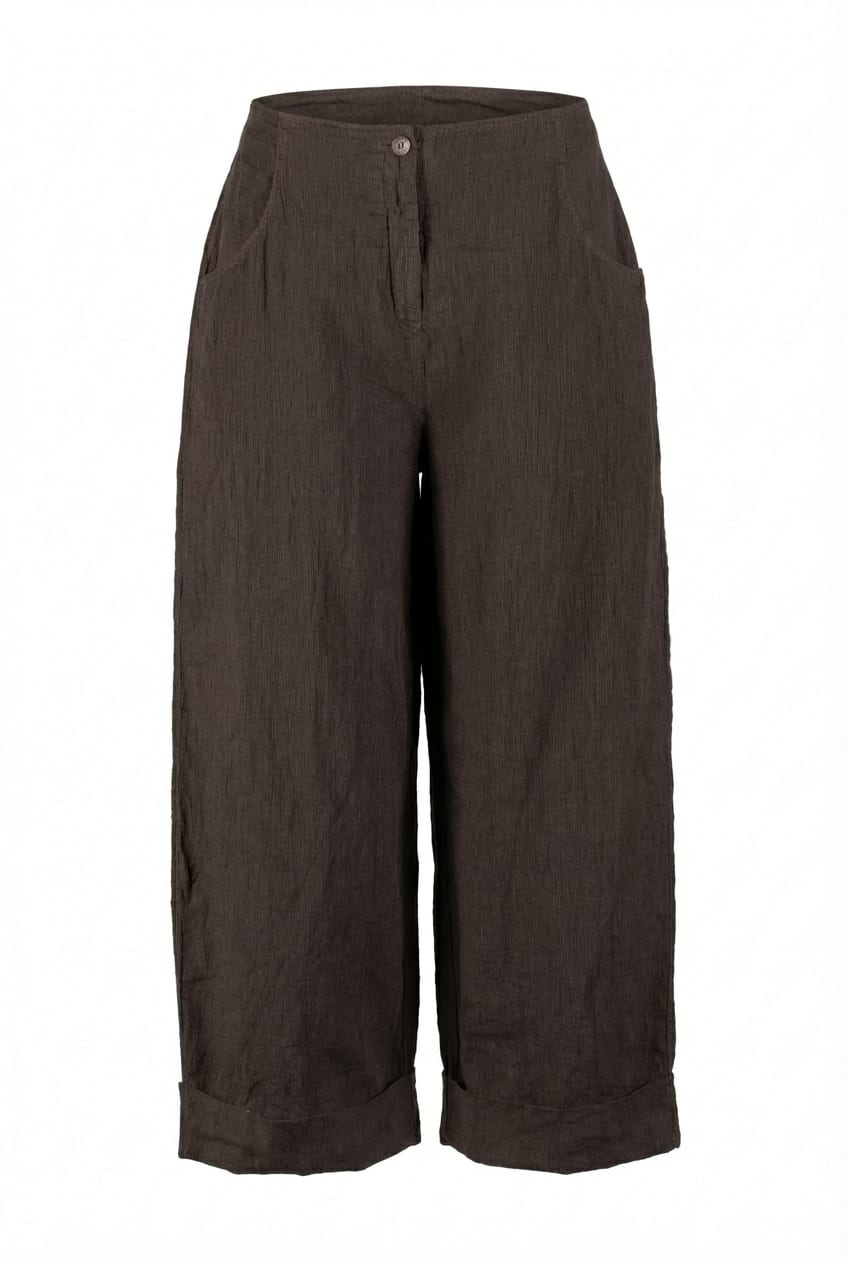 Trousers 640 - Linen cotton fil-à-fil - 480SHALE - 10260110531