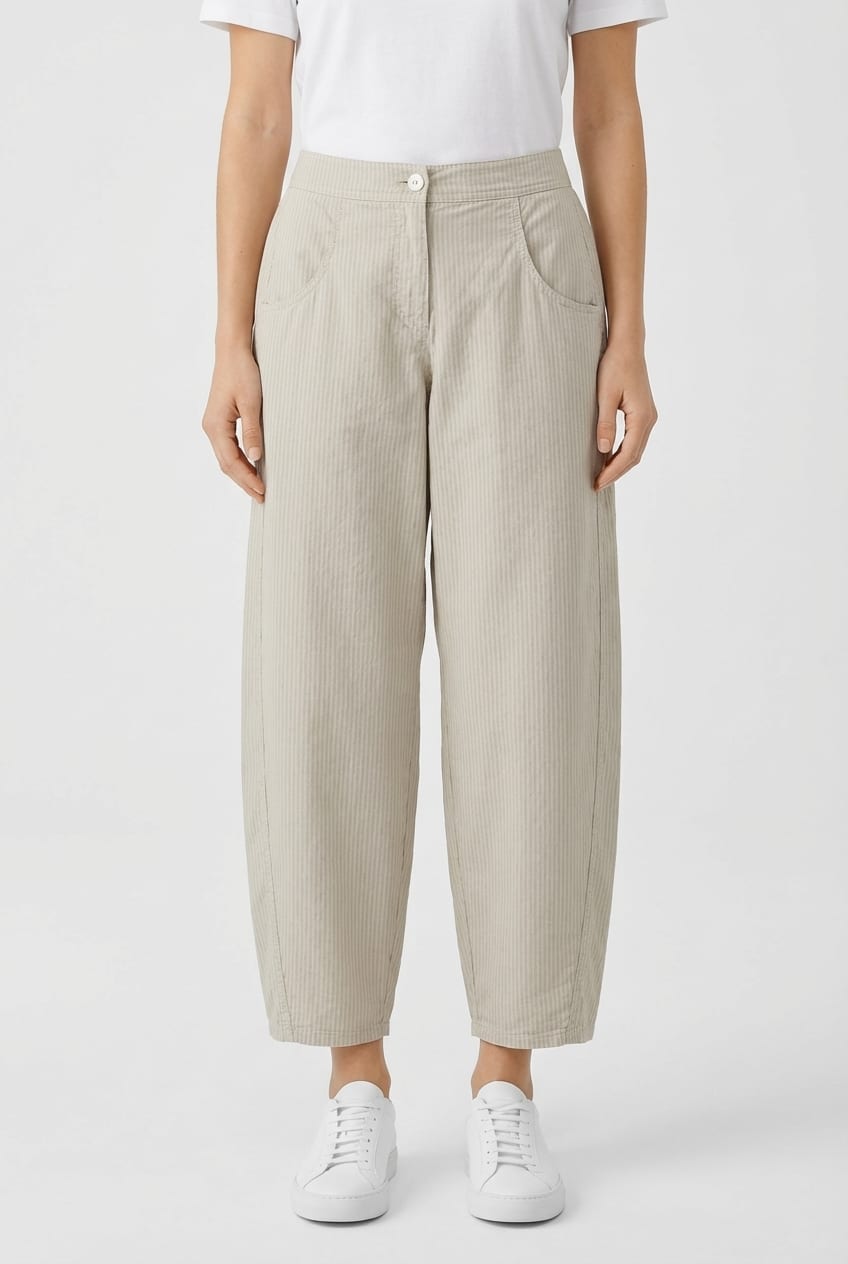 Trousers 641 - Irregular, fine stripes on stretch cotton - 120NETTLE - 10260110532