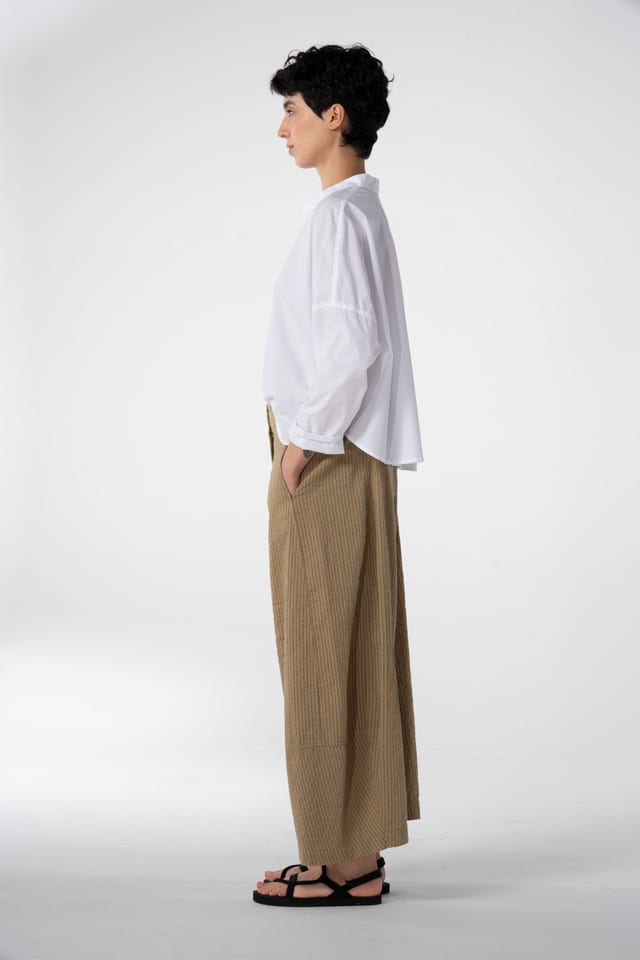 Trousers 642 - Mélange stripe - 840DUNE - 10260110533