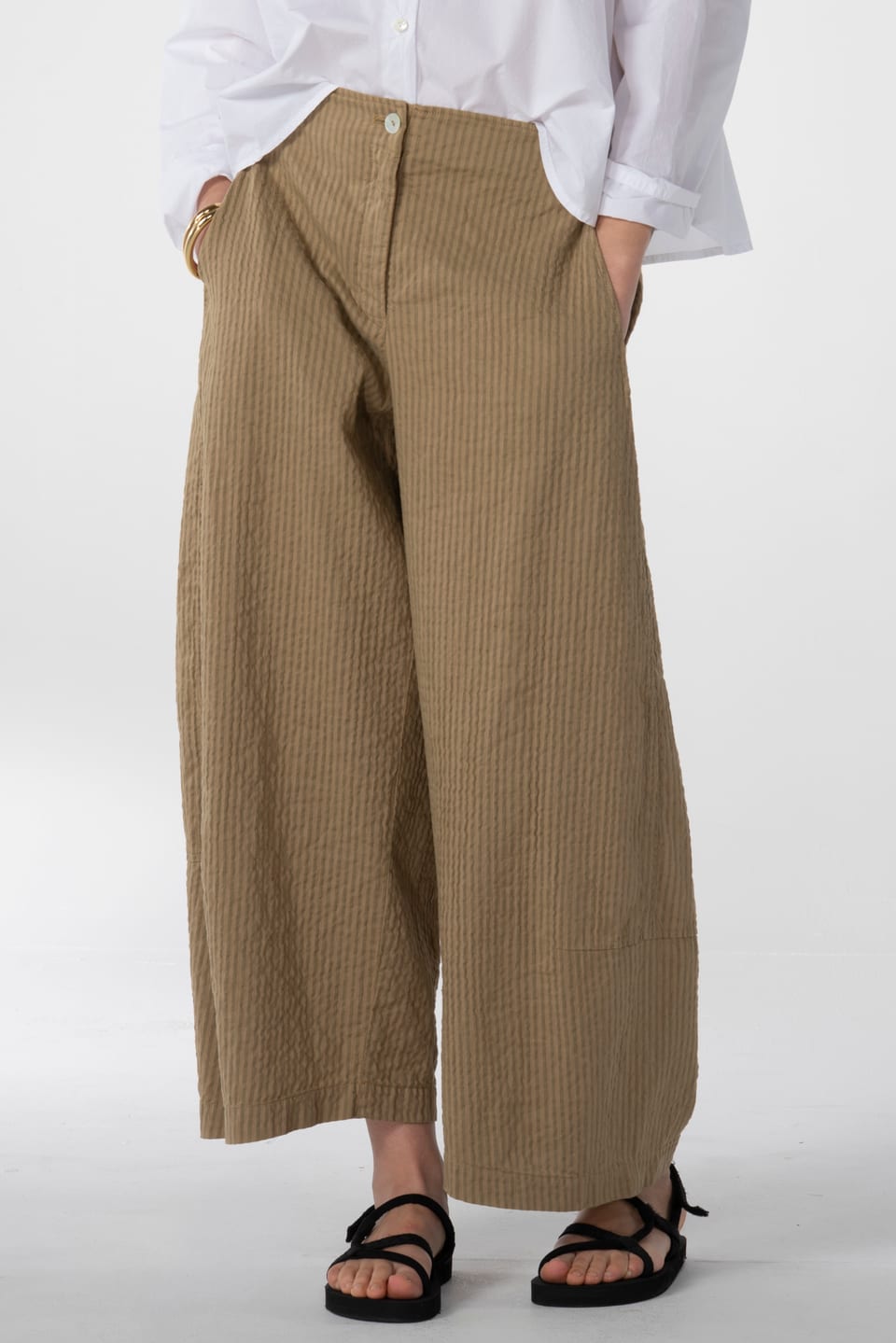 Trousers 642 - Mélange stripe - 840DUNE - 10260110533