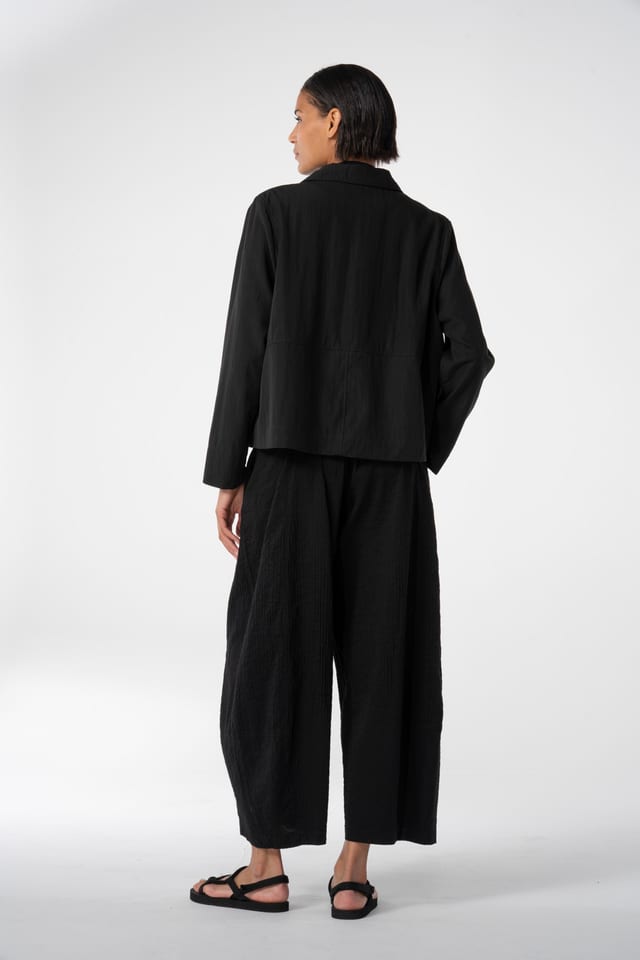 Trousers 642 - Mélange stripe - 990BLACK - 10260110533
