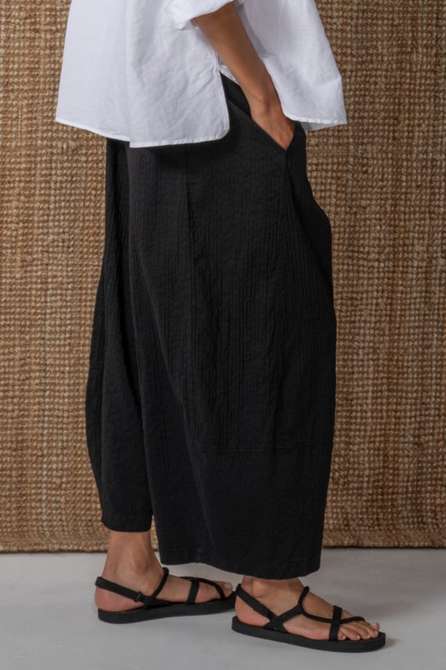 Trousers 642 - Mélange stripe - 990BLACK - 10260110533