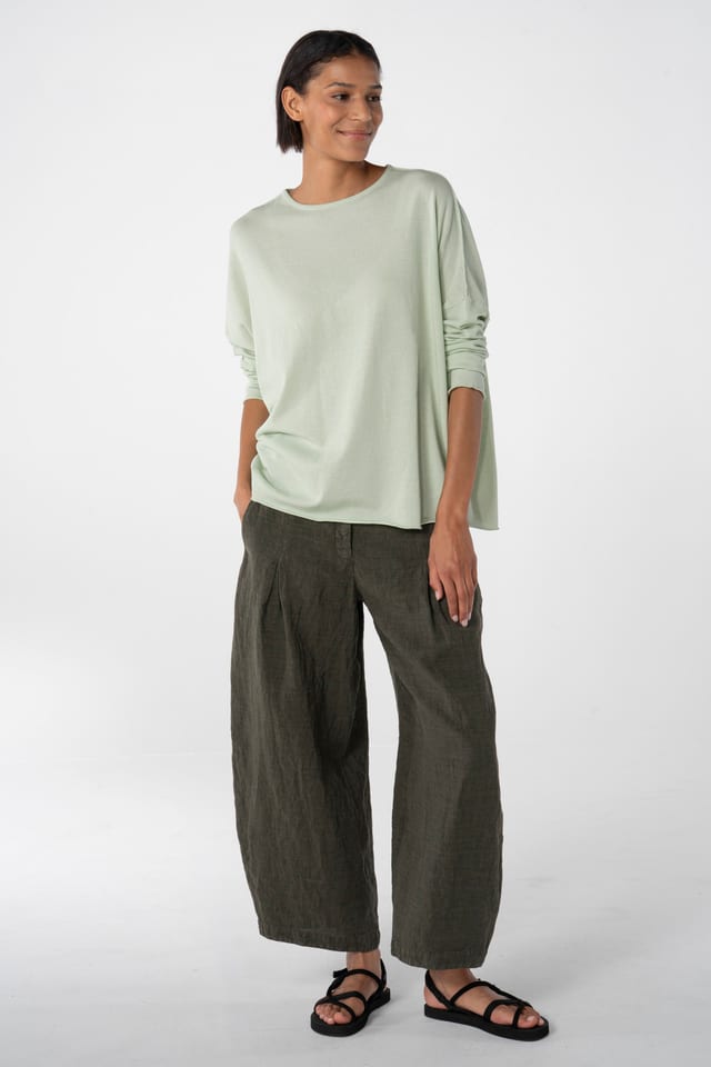 Trousers 643 - Linen fine stripes - 780PALMTREE - 10260110534