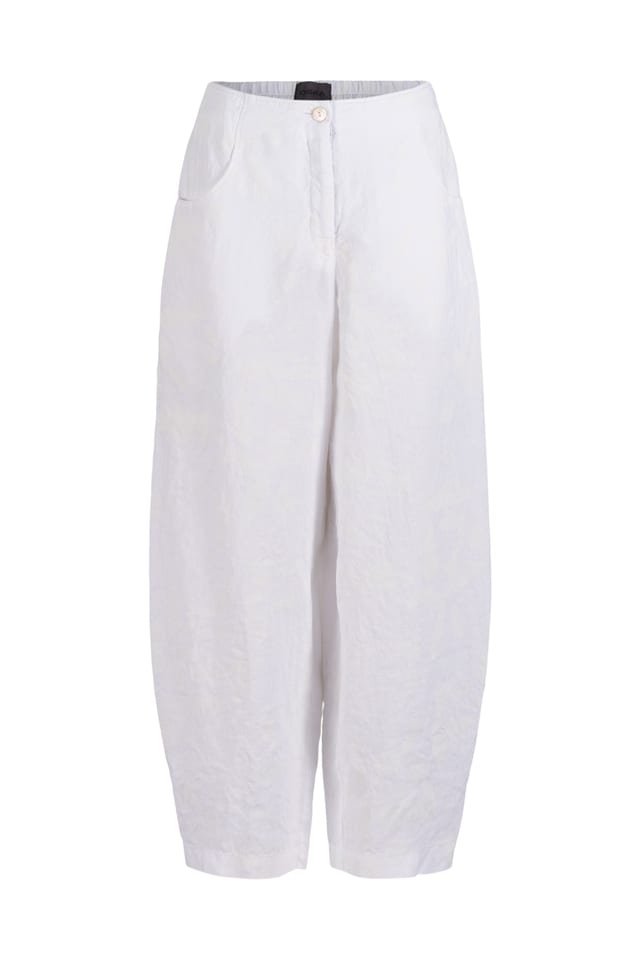 Trousers 644 - Chalk print on pure hemp - 10260110535