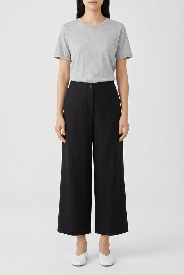Trousers 645 - Subtle shiny lyocell blend - 990BLACK - 10260110536