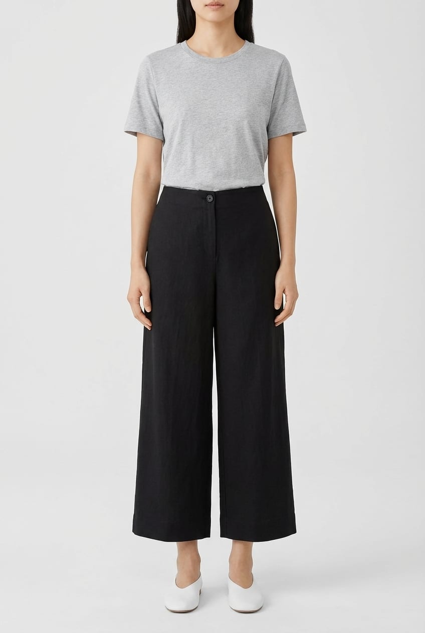 Trousers 645 - Subtle shiny lyocell blend - 990BLACK - 10260110536