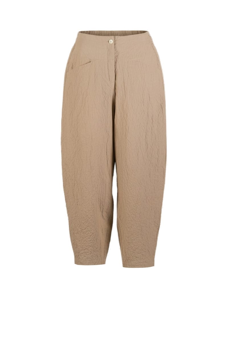 Trousers 647 - Chambray seersucker - 840DUNE - 10260110538