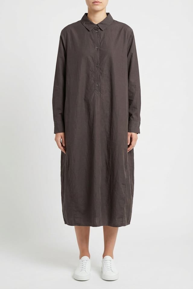 Šaty 609 - Cotton cupro rips - 480SHALE - 10260110550