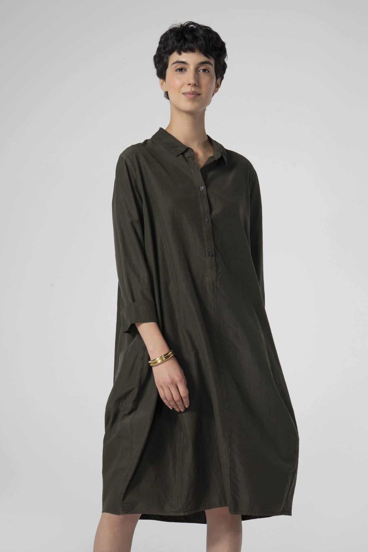 Dress 609 Brown Cotton cupro rips