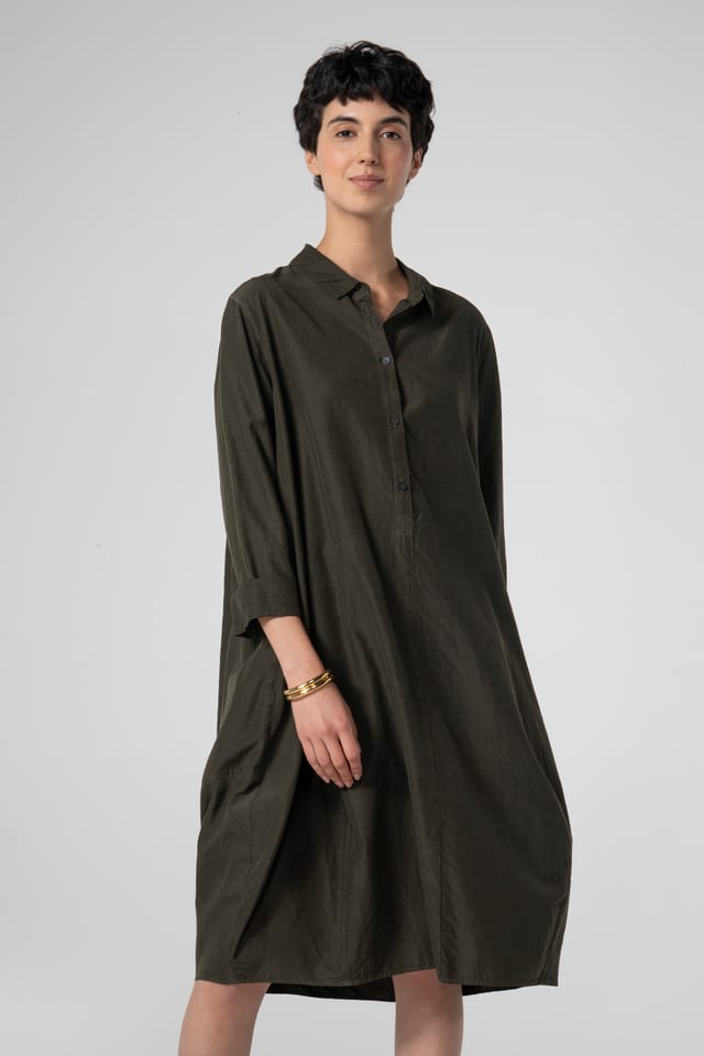 Dress 609 - Cotton cupro rips - 782PALMTREE - 10260110550