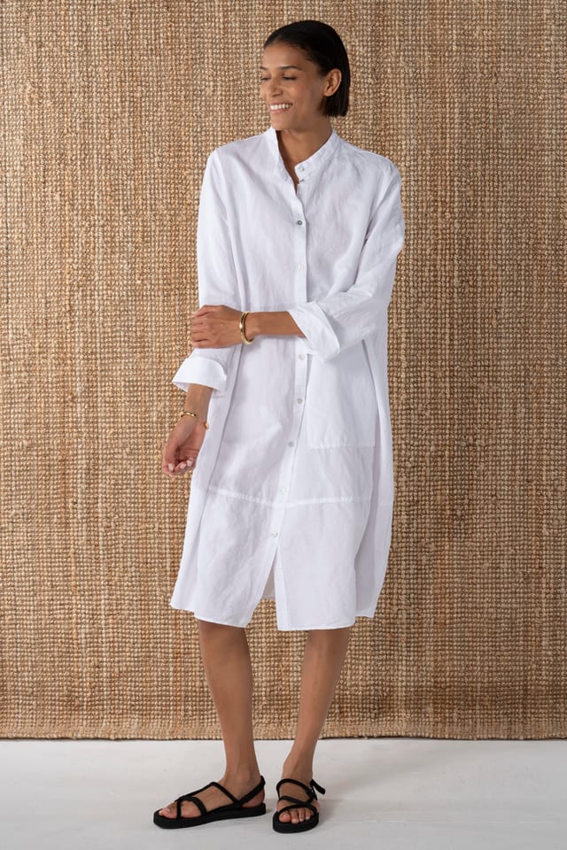 Dress 610 - Flowing dobby - 100WHITE - 10260110551
