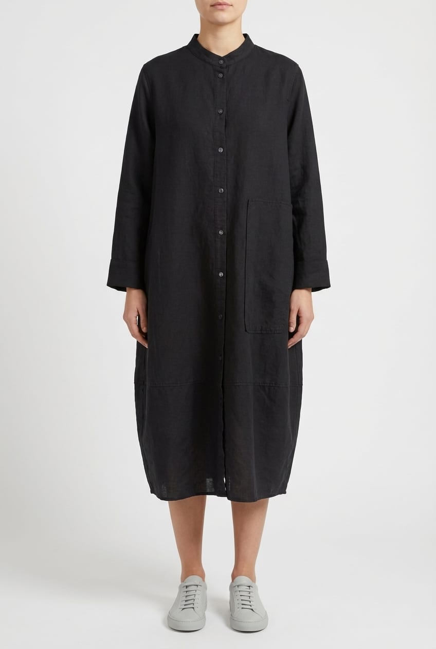 Dress 610 - Flowing dobby - 990BLACK - 10260110551