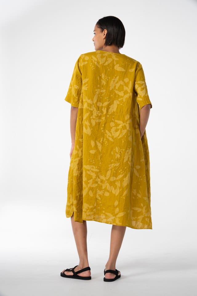 Kleid 611 - Kreide-Druck auf reinem Hanf - 750NUGGET - 10260110552