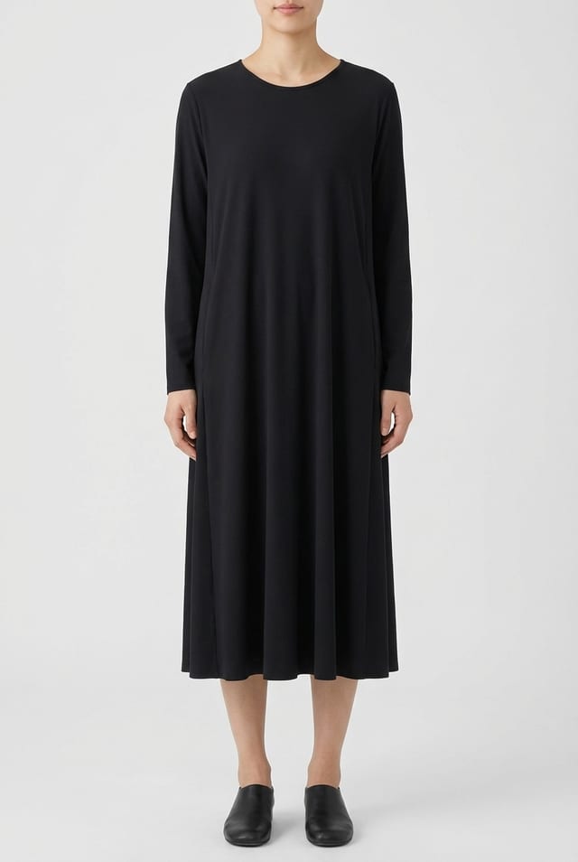 Dress 614 - Techno stretch rib - 990BLACK - 10260110555
