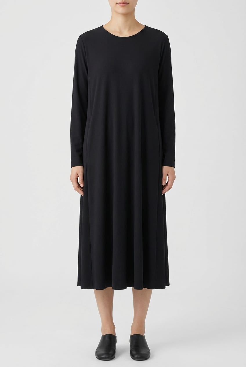 Jurk 614 - Techno stretch rib - 990BLACK - 10260110555