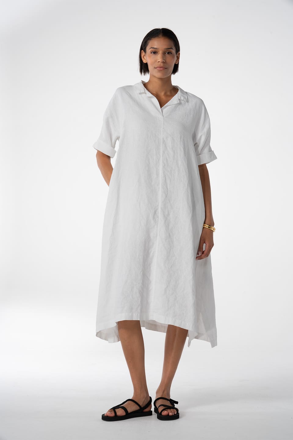 Dress 615 - Pure linen - 103WHITE - 10260110556