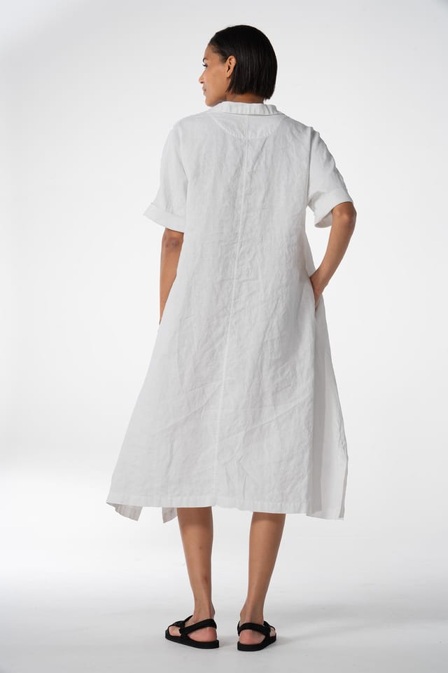 Dress 615 - Pure linen - 103WHITE - 10260110556