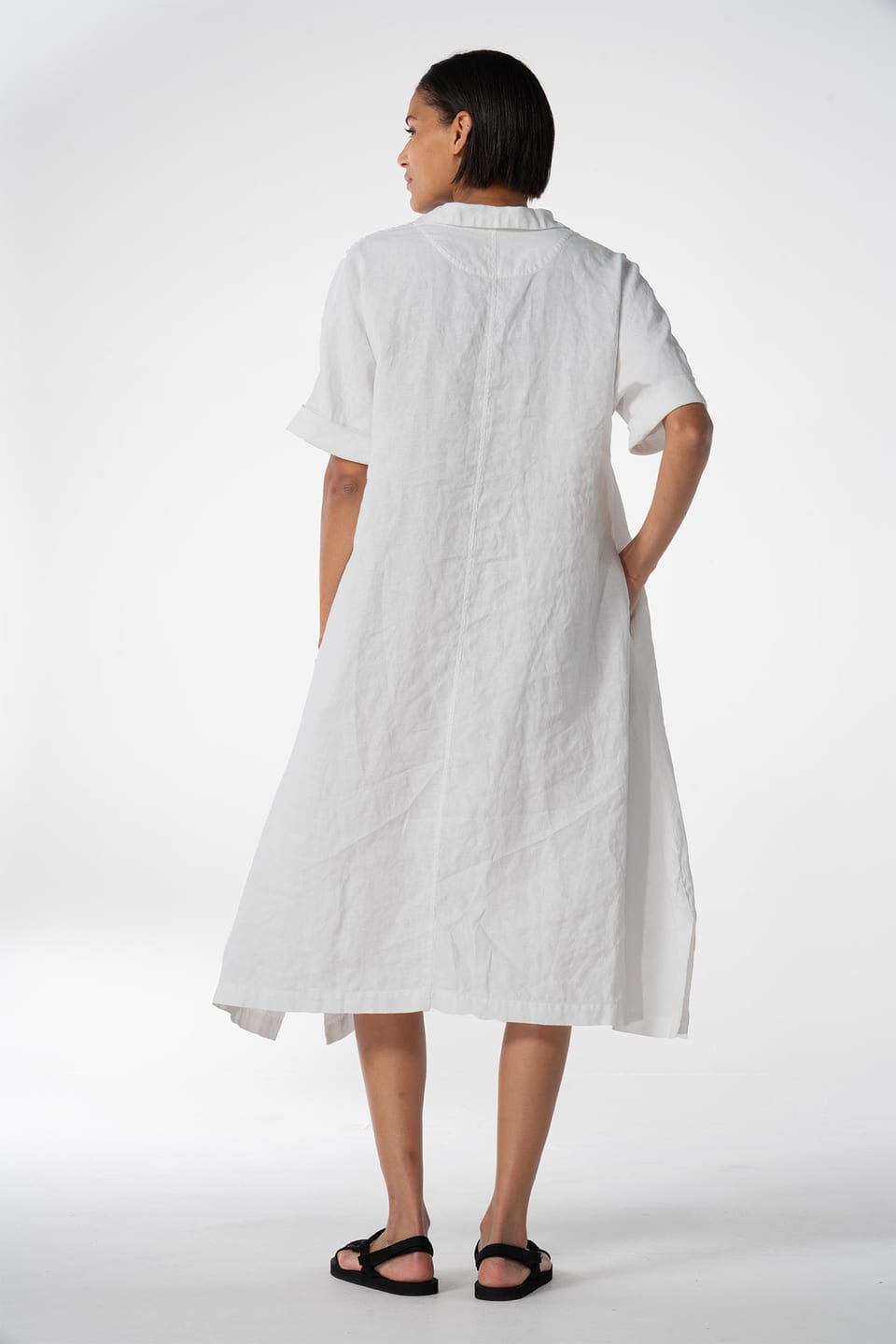 Dress 615 - Pure linen - 103WHITE - 10260110556