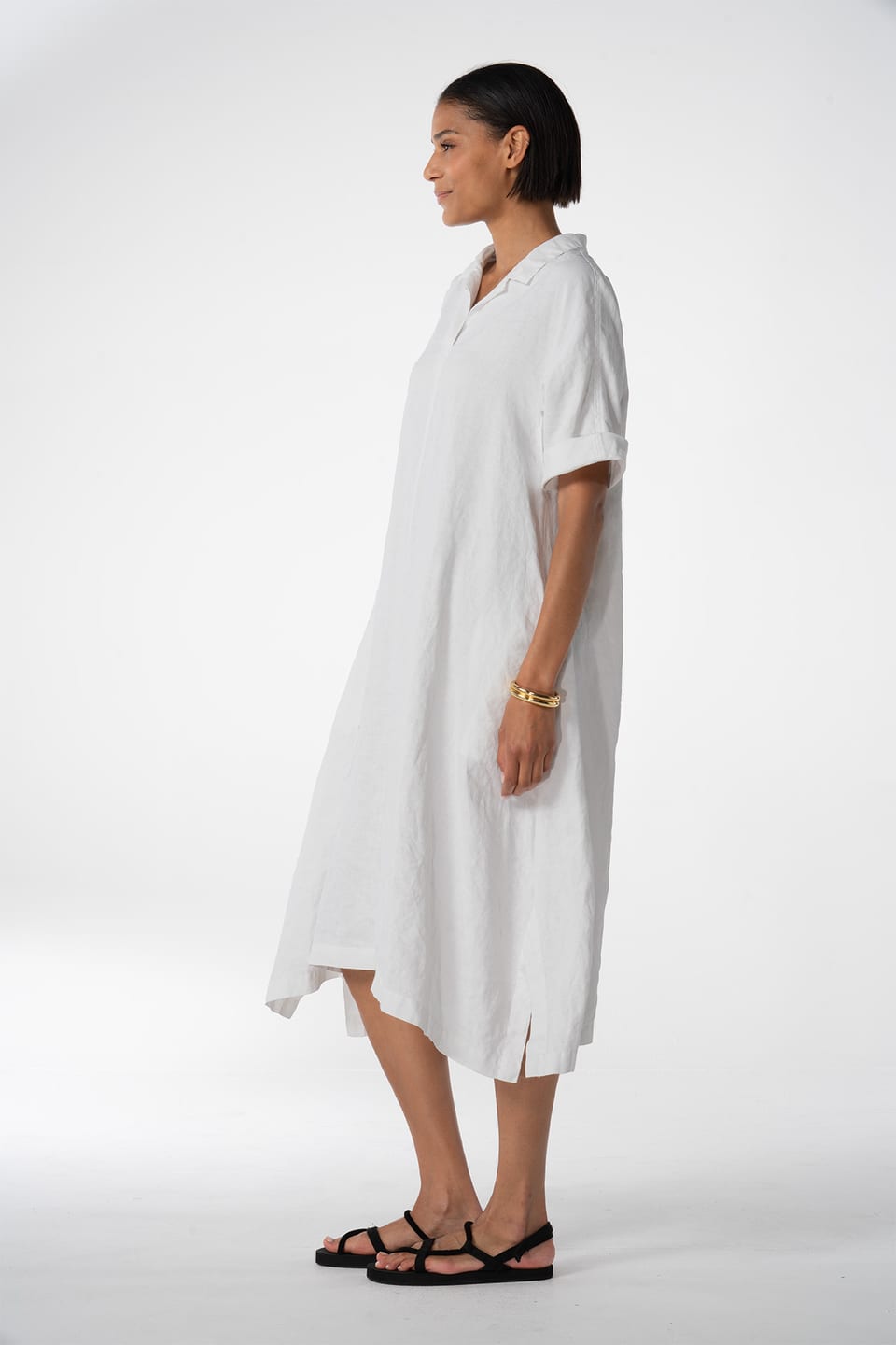 Dress 615 - Pure linen - 103WHITE - 10260110556
