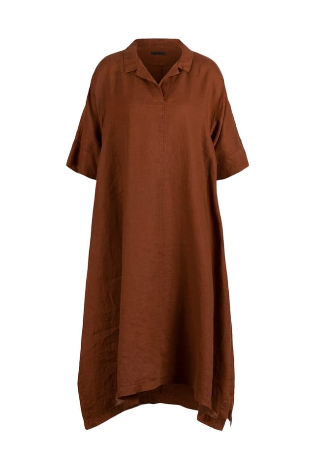 Dress 615 - Pure linen - 232RUST - 10260110556