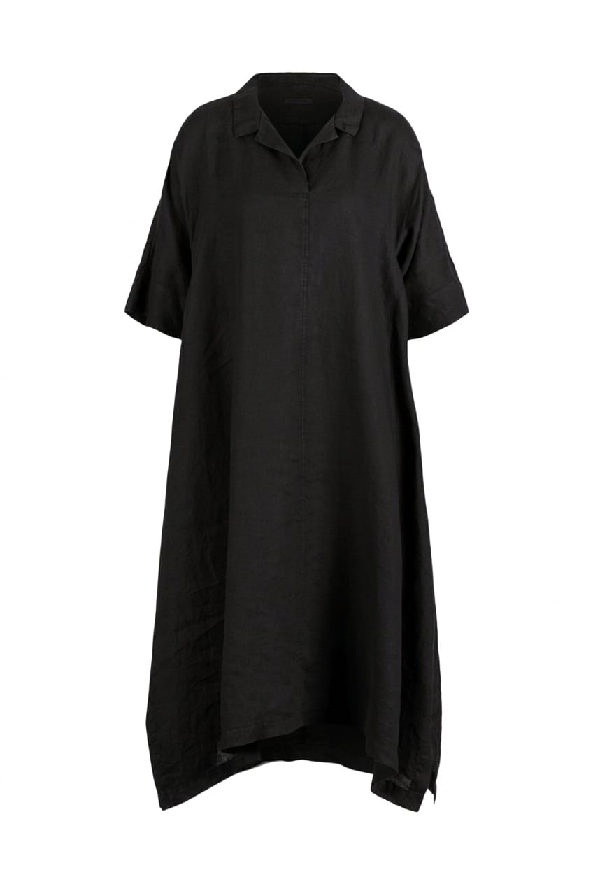 Dress 615 - Pure linen - 990BLACK - 10260110556