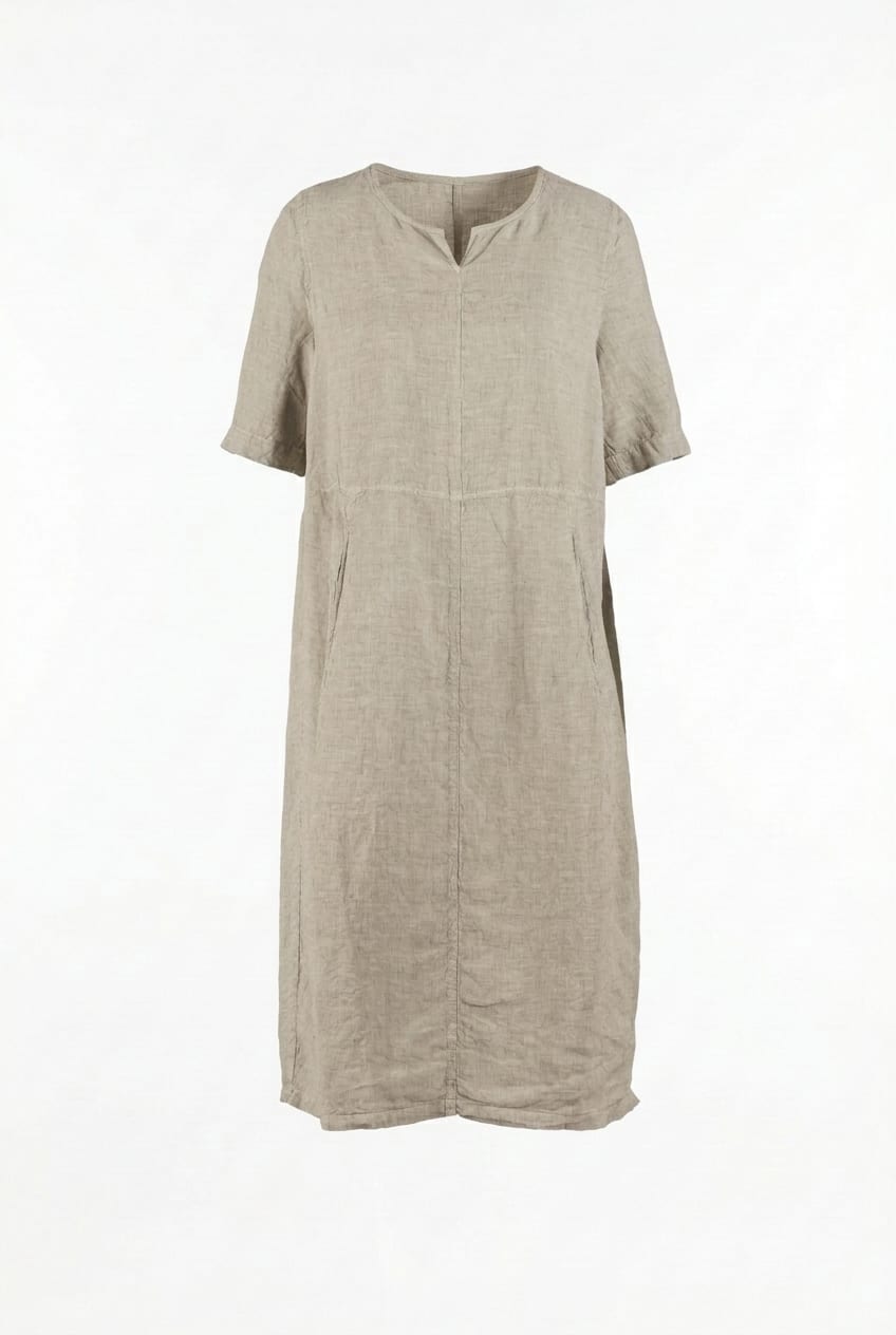 Dress 616 - Linen fine stripes - 120NETTLE - 10260110557