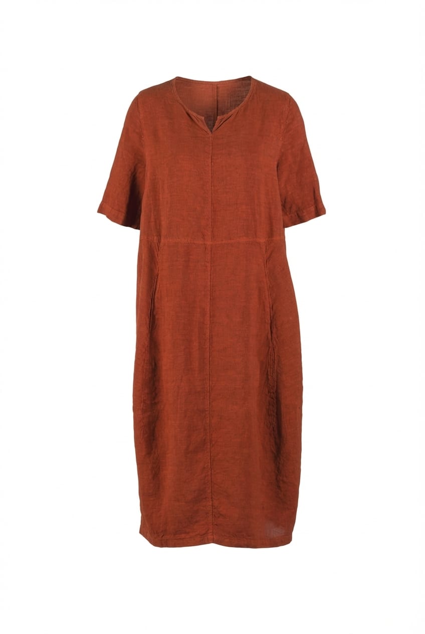 Dress 616 - Linen fine stripes - 260PICANTE - 10260110557