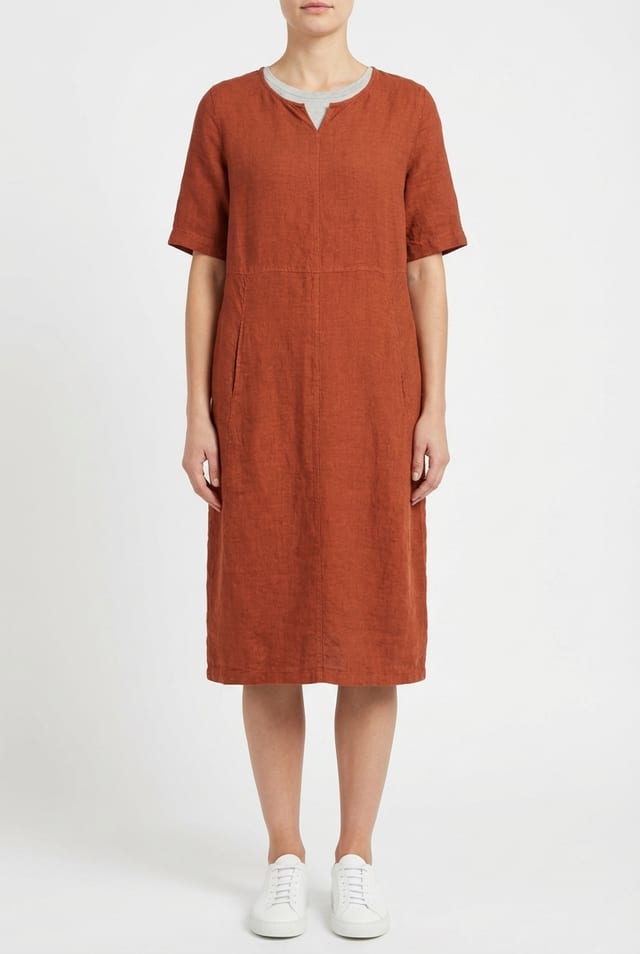 Dress 616 - Linen fine stripes - 260PICANTE - 10260110557