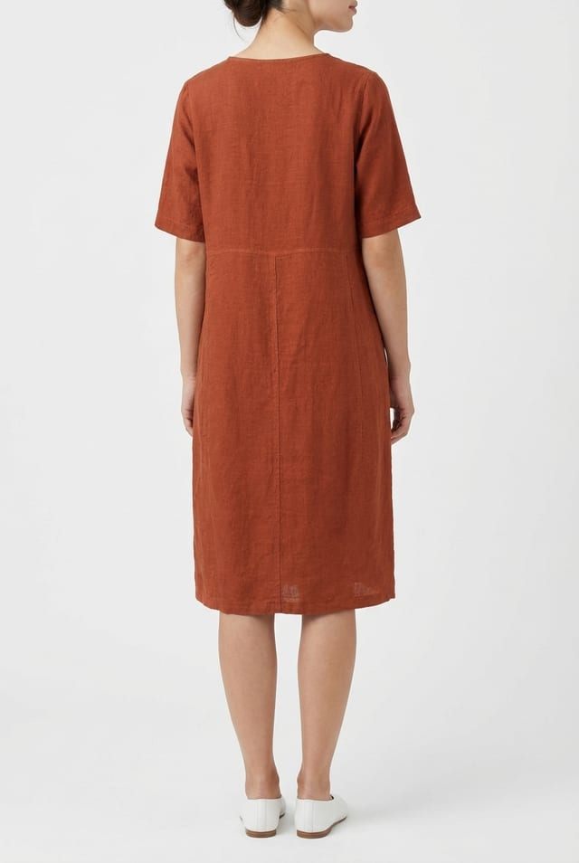 Dress 616 - Linen fine stripes - 260PICANTE - 10260110557