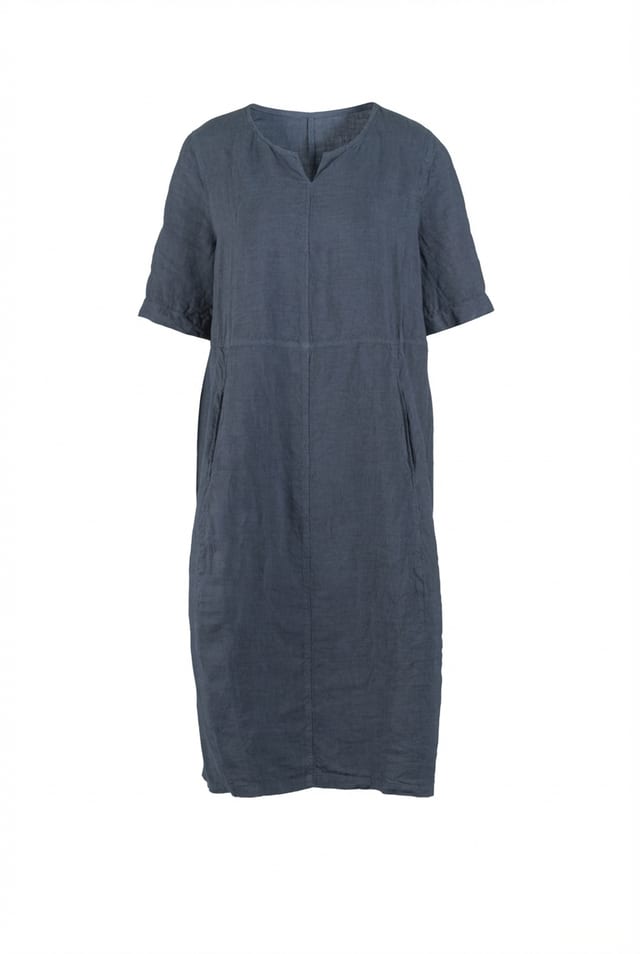 Dress 616 - Linen fine stripes - 470DEW - 10260110557
