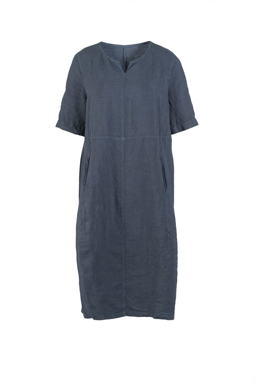 Dress 616 - Linen fine stripes - 470DEW - 10260110557